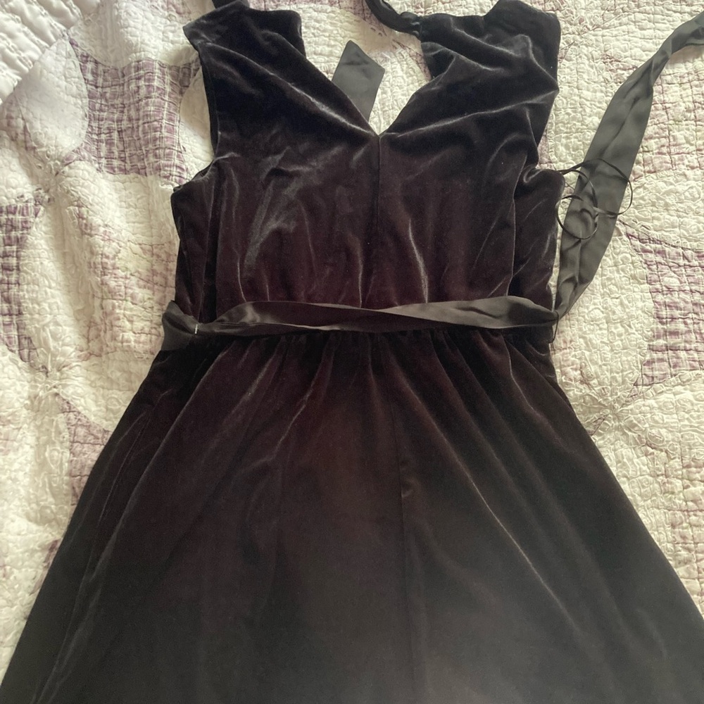 Draper James Black Velvet Backless Dress